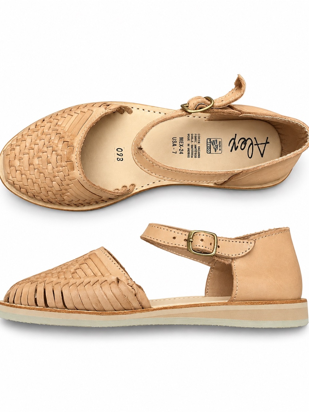 Kids Woven Ankle-Strap Sandal — Natural Tan